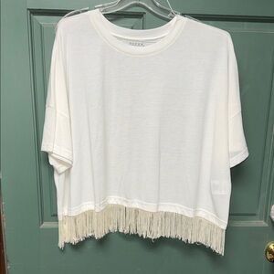 Roper White Fringe Short Sleeve Tee